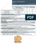 Degree/Examination Institute/School Year Performance: Education