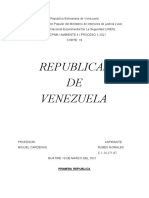 Historia de La Republica de Venezuela