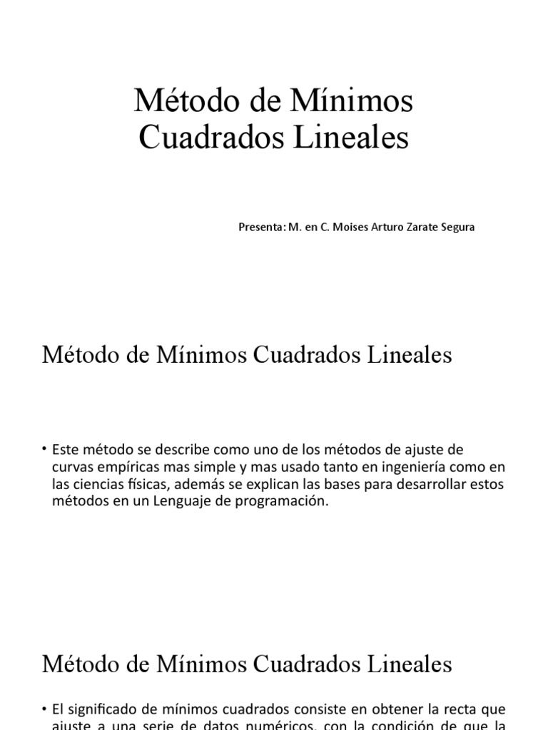 Linealización Por Mínimos Cuadrados – ICPP