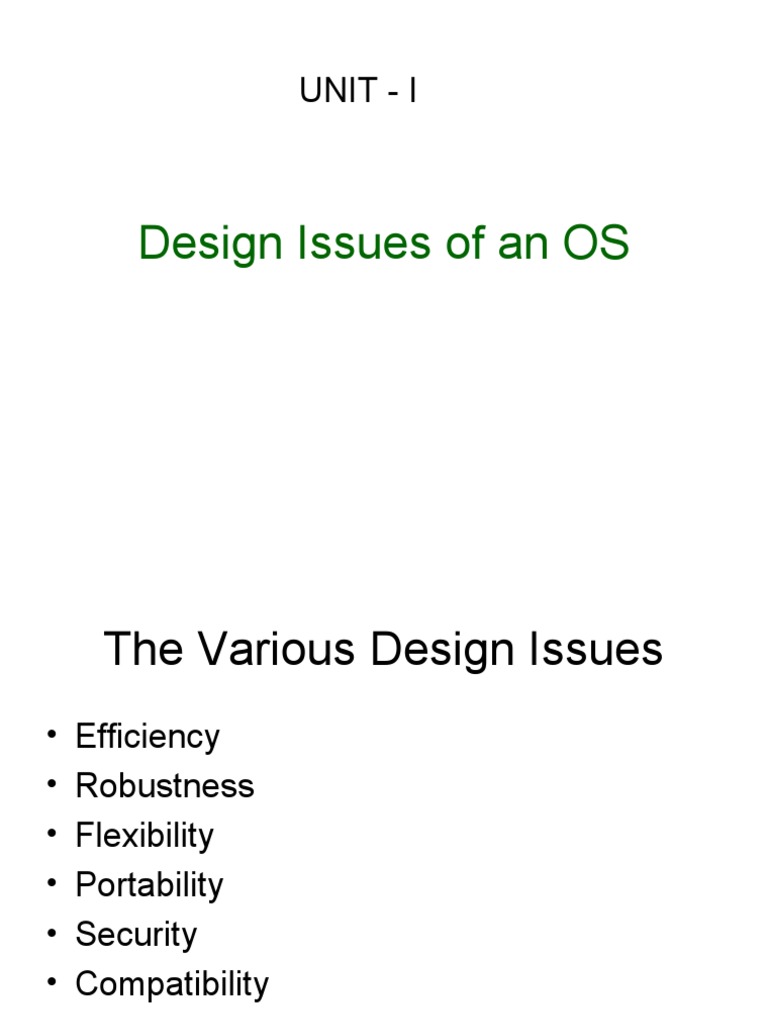 Design Issues of An OS | PDF | Operating System | Windows 7
