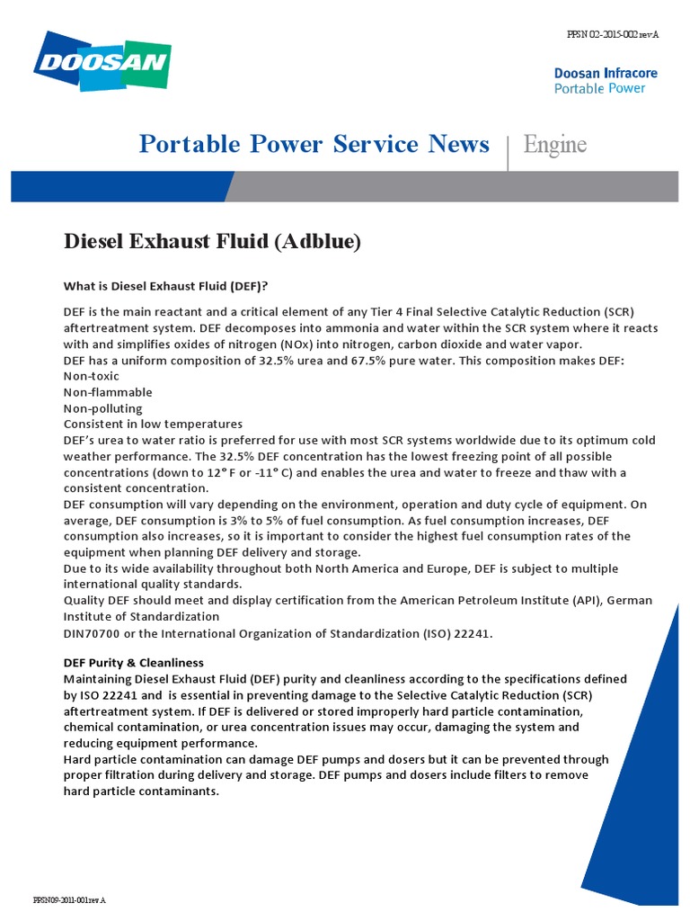 Understanding Diesel Exhaust Fluid (DEF) | PDF | Mechanical Engineering ...