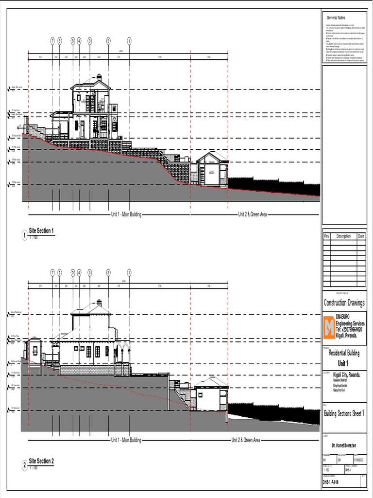 DHB-1-A-010 - Building Sections Sheet 1 | PDF | Economic Sectors | Nature