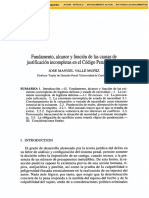 Fundamento, Alcance y Funcion de Las Causas de Justificacion Incompletas en El Codigo Penal Espanol