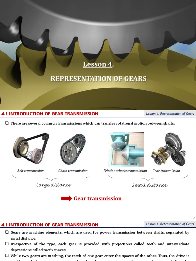(ME2026) Lesson 4. Representation of Gears | PDF | Gear | Transmission ...