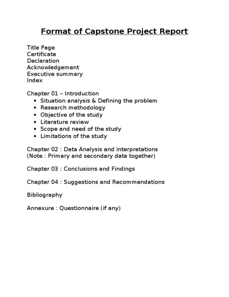 capstone project outline