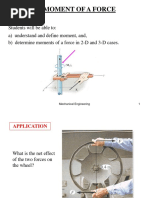 Moment of A Force: Objectives