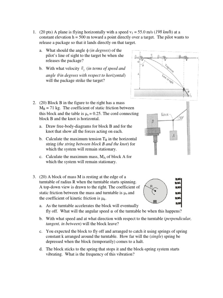 Physics Problems on Motion and Forces | PDF | Friction | Force