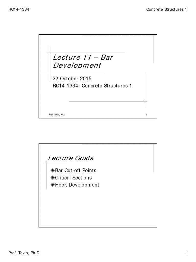 RC14 1334 Concrete+Structures+1 Lecture+11 | PDF | Bending | Beam ...
