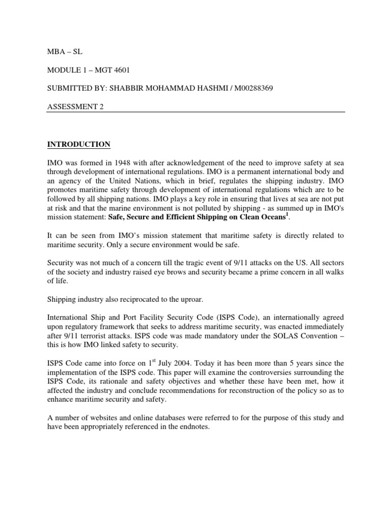 ISPS Code: Enhancing Maritime Security | PDF | Piracy Off The Coast Of ...