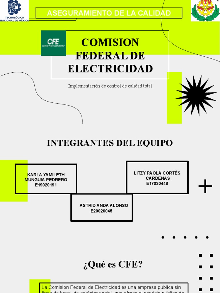 Presentación CFE Calidad | PDF | Calidad (comercial) | México