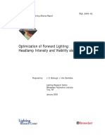 Optimization of Forward Lighting: Headlamp Intensity and Visibility Along Curves