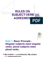 RULES ON Subject-Verb Agreement