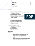 Plan de Estudios para Piano