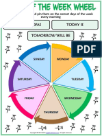 Days of The Week Esl Spin The Wheel Classroom Poster For Kids