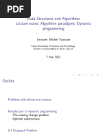 Data Structures and Algorithms Lecture Notes: Algorithm Paradigms: Dynamic Programming