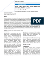 A REVIEW OF OCCUPATIONAL STRESS PREVALENCE AND ITS PREDICTORS AMONG SELECTED WORKING POPULATIONS IN MALAYSIA