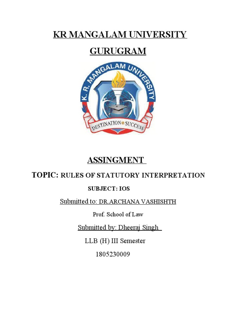 Assingment of Statute | PDF | Plain Meaning Rule | Statutory Interpretation