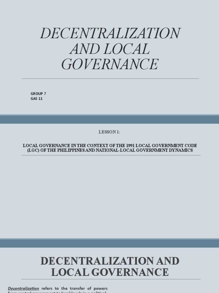 Decentralization in Local Governance | PDF | Decentralization | Governance