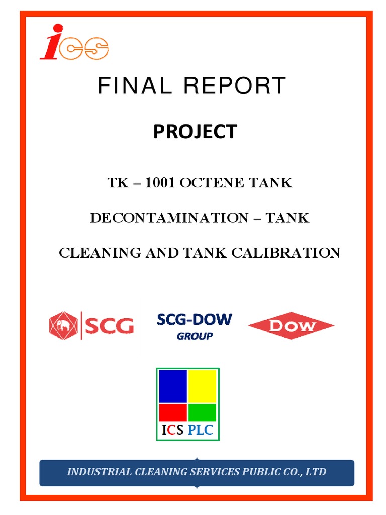 Octene Tank Cleaning Report | PDF | Gases | Water