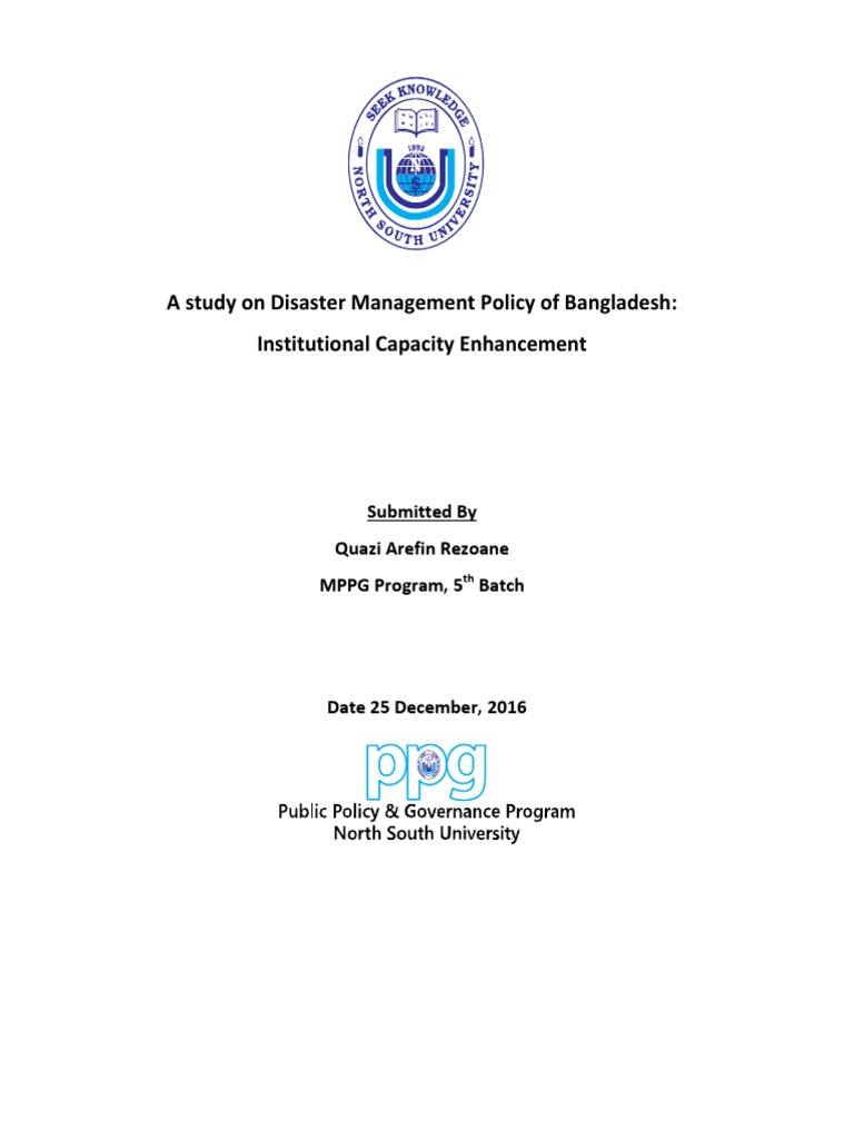 Arefin A Study On Disaster Management Policy of Bangladesh | PDF ...