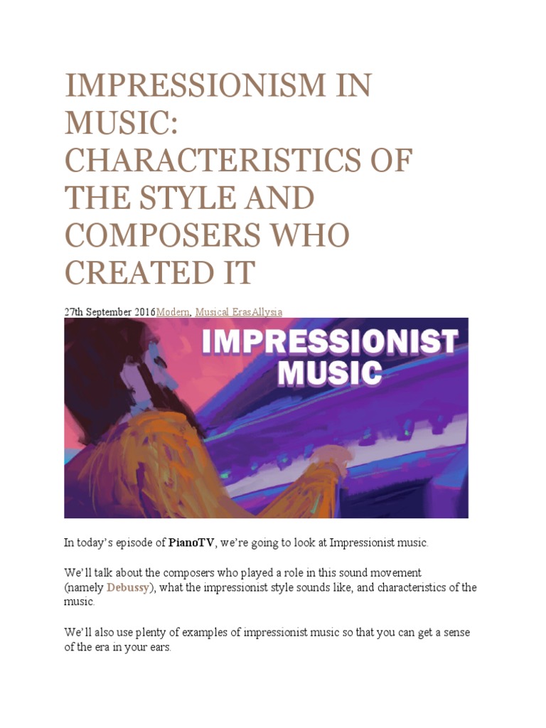 Impressionism In Music Pdf Impressionism Chord Music