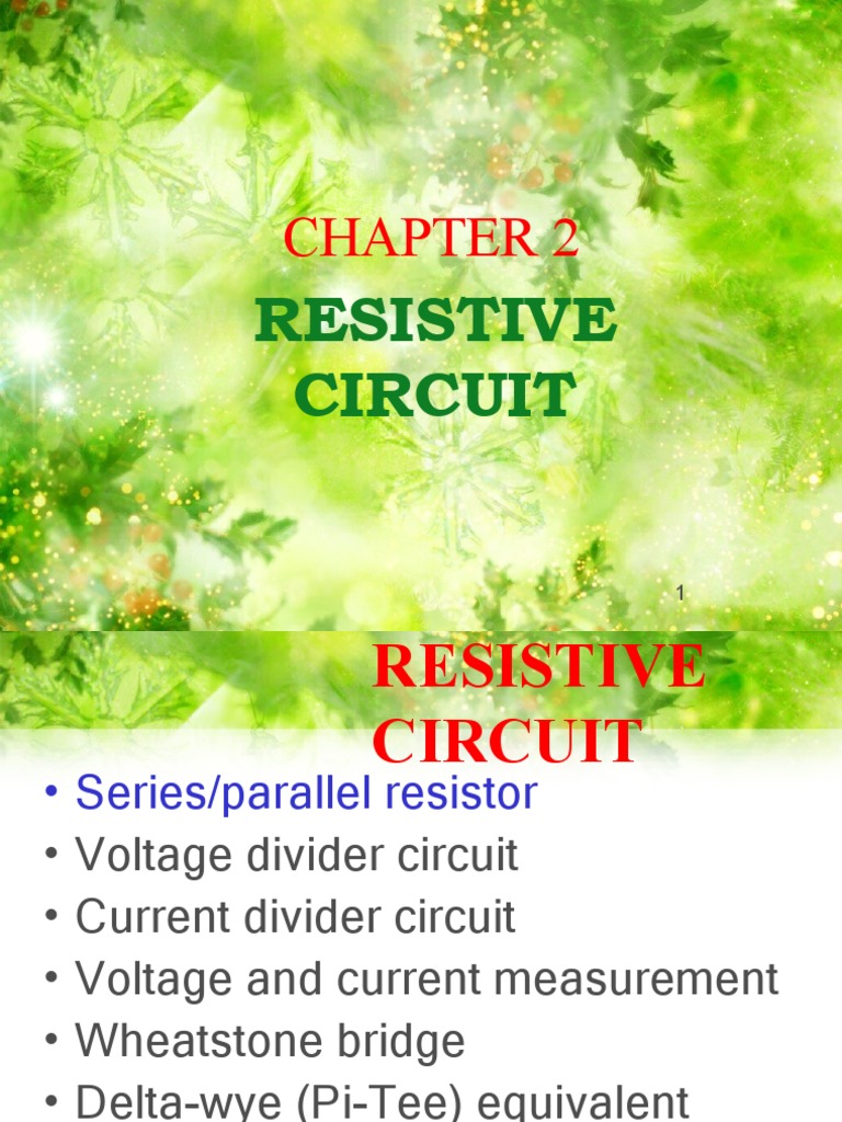 Chapter 2. Resistive Circuit PDF Electrical Network Series And
