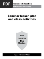 Seminar Lesson Plan and Class Activities: Insurance Education