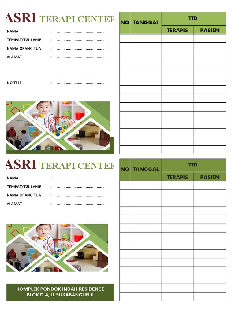 Laporan Terapi Anak di Asri Center | PDF