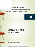 Simulation and Modelling Course Overview