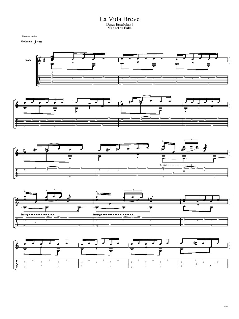 La Vida Breve Manuel De Falla Pdf Opera Classical Music
