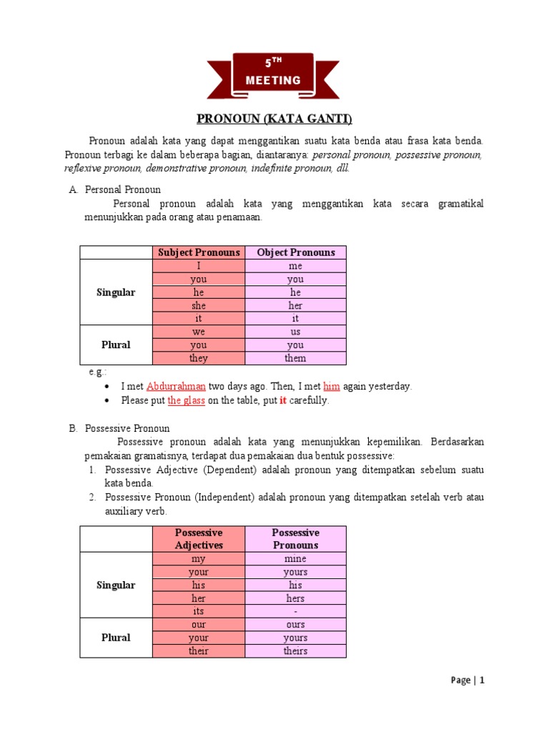Pronoun Types and Exercises | PDF | Pronoun | Linguistic Typology