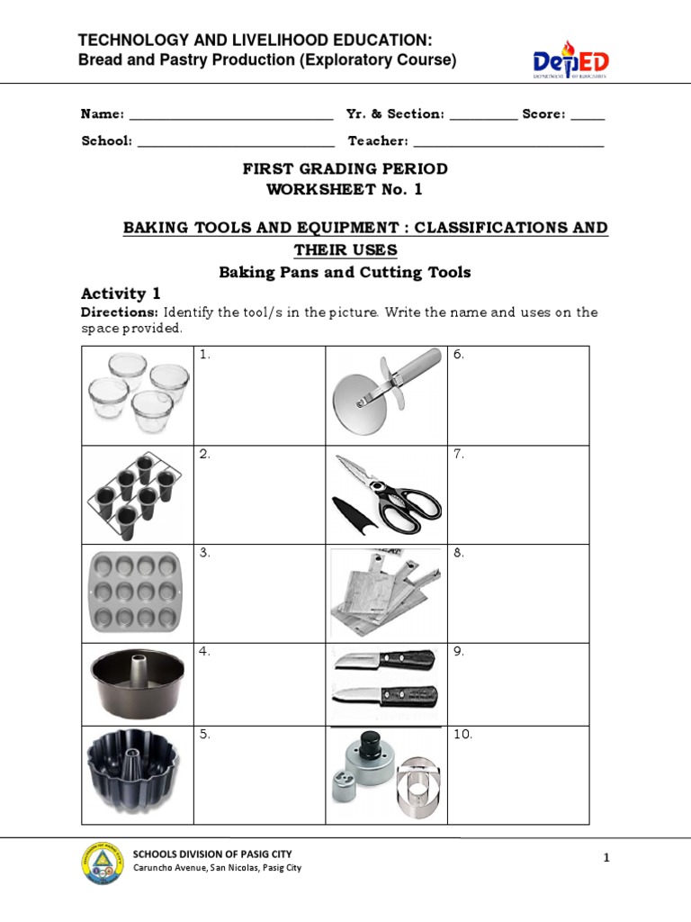 Technology and Livelihood Education Bread and Pastry Production