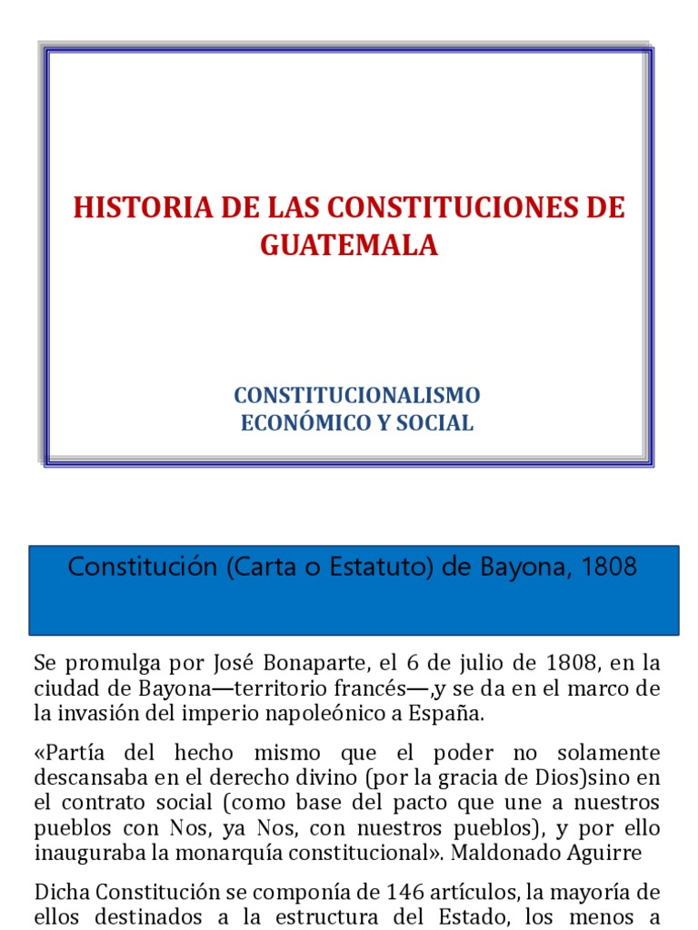 Historia de las Constituciones en Guatemala | PDF | Constitución ...