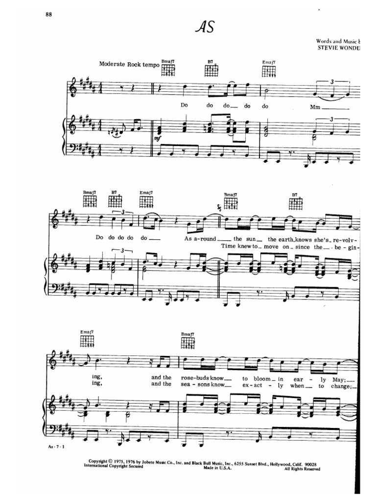 As - Stevie Wonder | PDF