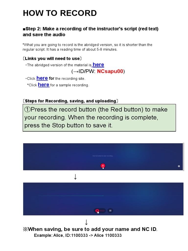 Recording Instructions for Google Docs | PDF | Home & Garden
