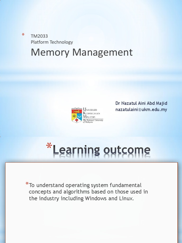 Memory Management: TM2033 Platform Technology | PDF | Process ...