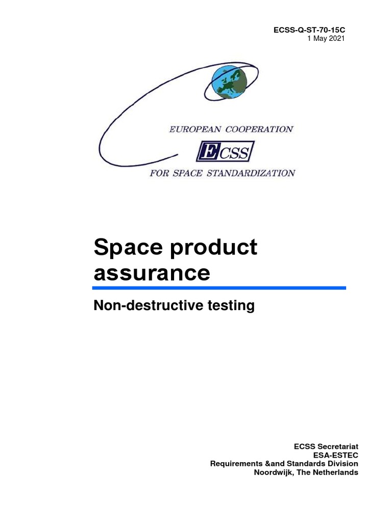 ECSS Q ST 70 15C (1may2021) | PDF | Nondestructive Testing | Radiography
