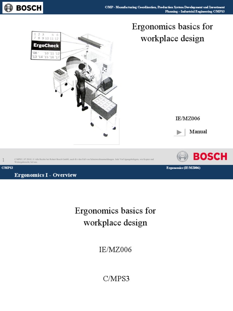 Ergonomics Basics For Workplace Design | PDF