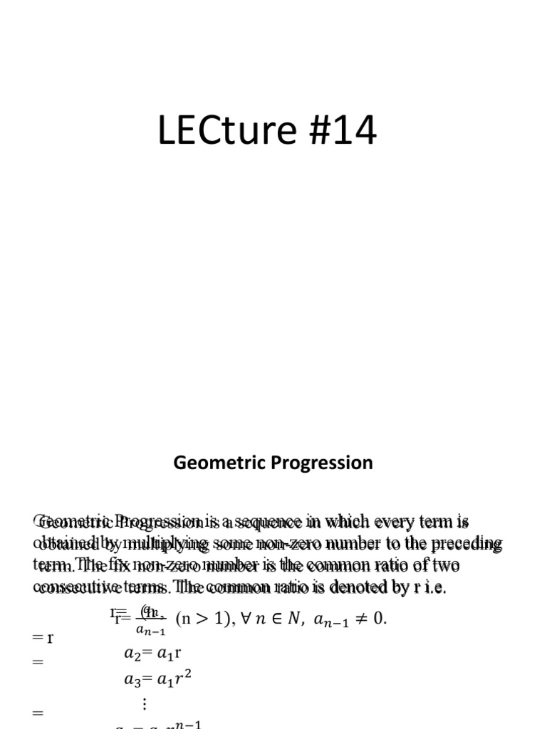 Geometric Progression Explained with Examples | PDF