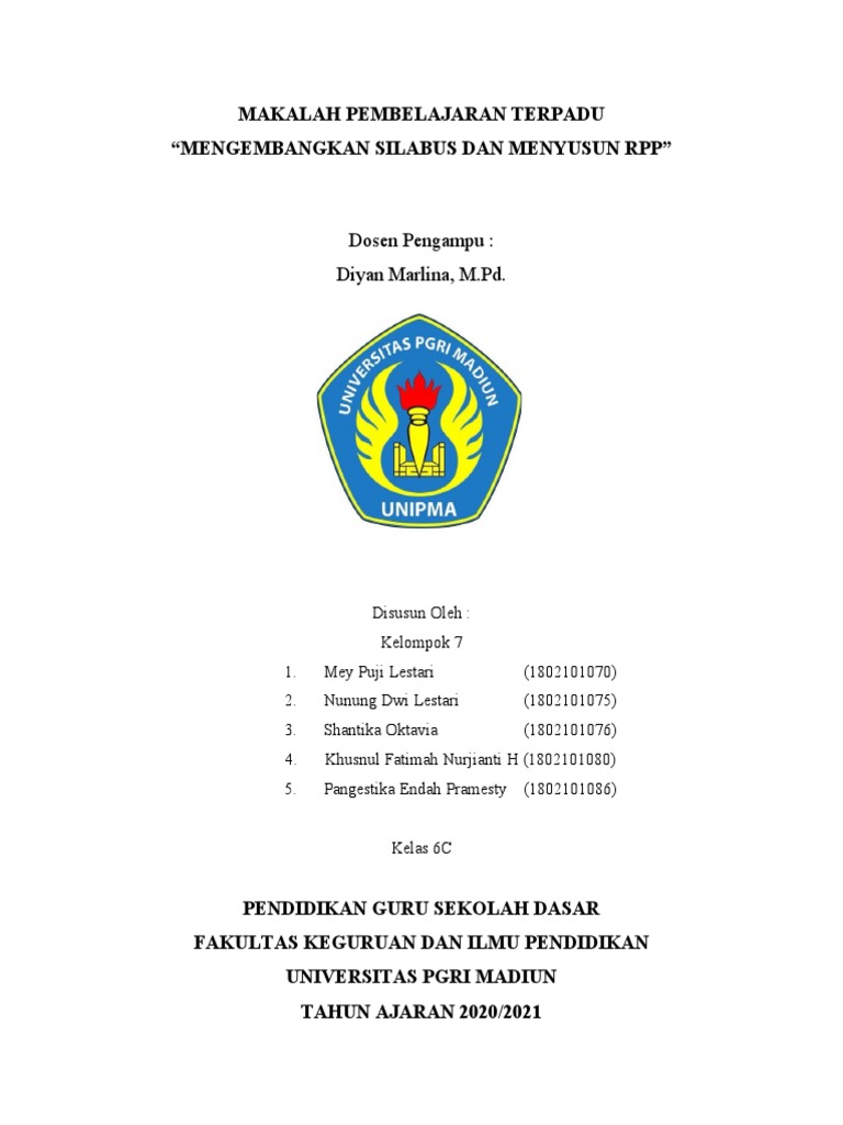 Silabus dan RPP dalam Pembelajaran Terpadu | PDF