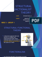 Structural Functionalist Theory: Hbse 5 - Group 1