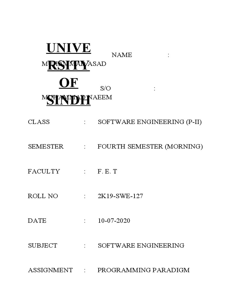 Muhammad Asad Software Engineering | PDF | Integrated Development ...