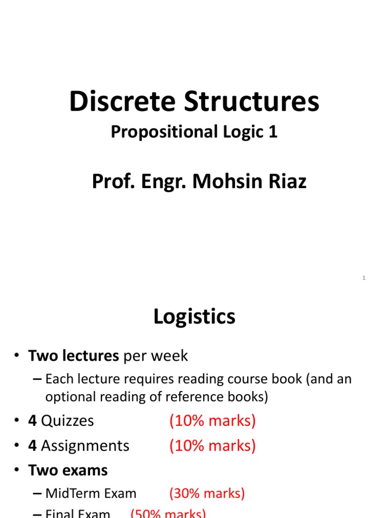 Discrete Lecture3 PropositionalLogic Upload | PDF | Proposition ...