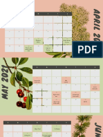 Multicoloured Pastel Flowers Simple Calendar