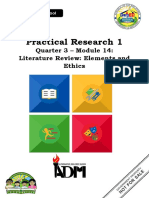 Practical Research 1: Quarter 3 - Module 14: Literature Review: Elements and Ethics