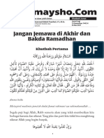Khutbah Jumat Jangan Jemawa Di Akhir Dan Bakda Ramadhan