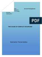 The Cause of Conflict in Burundi: Högskolan Dalarna Juvenal Hatungimana