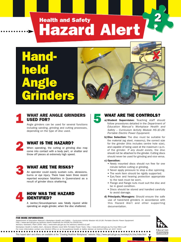 Grinder Alert | PDF | Grinding (Abrasive Cutting) | Occupational Safety ...