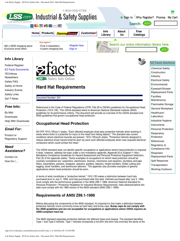 Ansi Hard Hat Requirement Download Free PDF Occupational Safety And