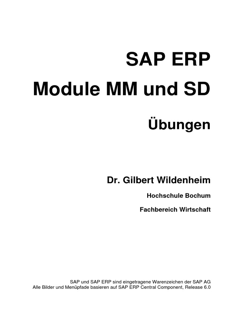 SAP ERP Module MM Und SD | PDF